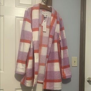 Rachel Zoe Women's Plaid Jacket - Purple, Orange, White